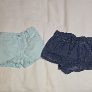 Light Blue And Denim Shorts Set